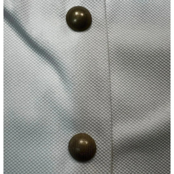 ESCADA Short Sleeve Blazer White Pique With Gold Buttons Pockets EU Size 42 - Picture 6 of 9